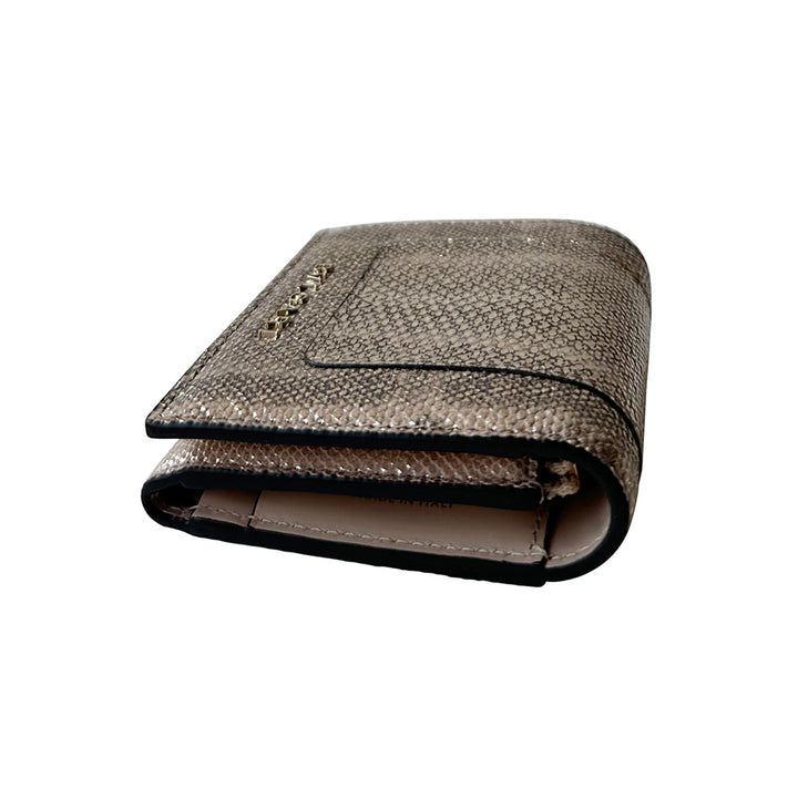 Bvlgari Serpenti Snake Skin Trifold Wallet - revogue