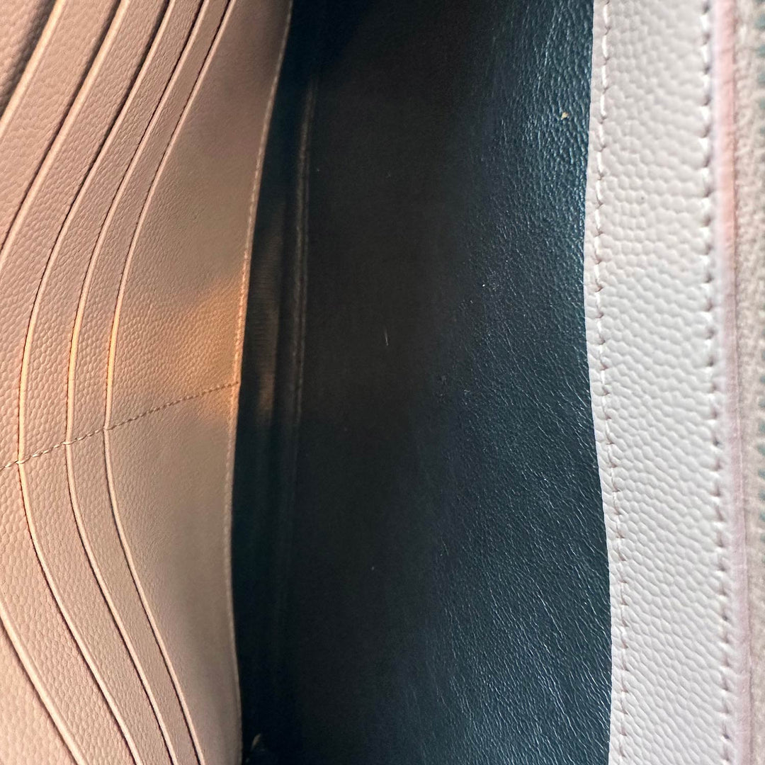 Saint Laurent Grain De Poudre Monogram Wallet On Chain - revogue