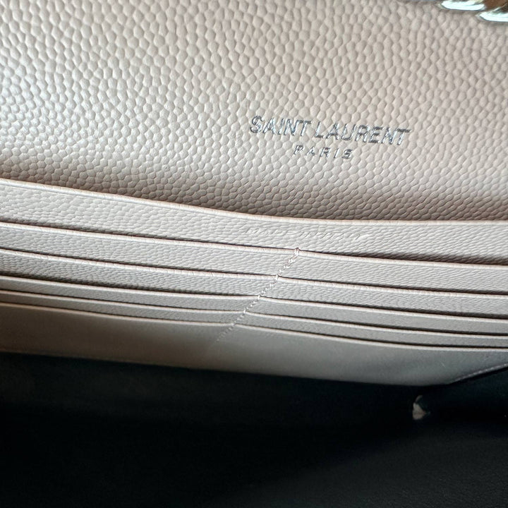 Saint Laurent Grain De Poudre Monogram Wallet On Chain - revogue