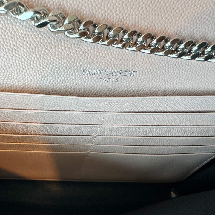 Saint Laurent Grain De Poudre Monogram Wallet On Chain - revogue