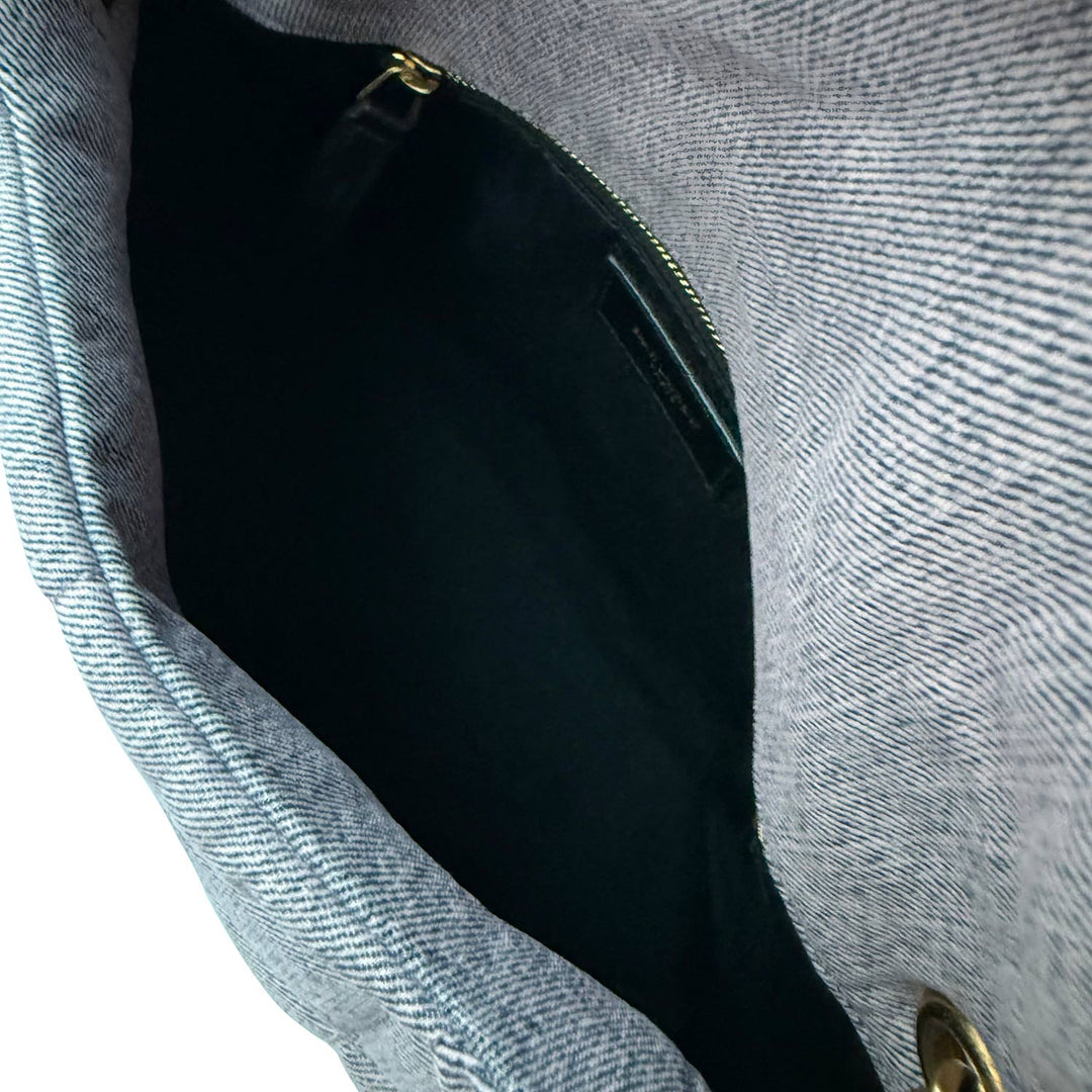 Saint Laurent LouLou Puffer Small Denim Shoulder Bag