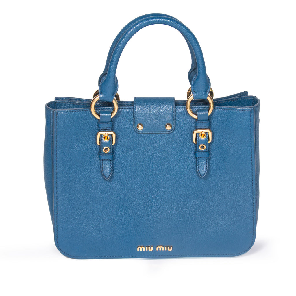 Miu Miu Pebbled Leather Satchel - revogue