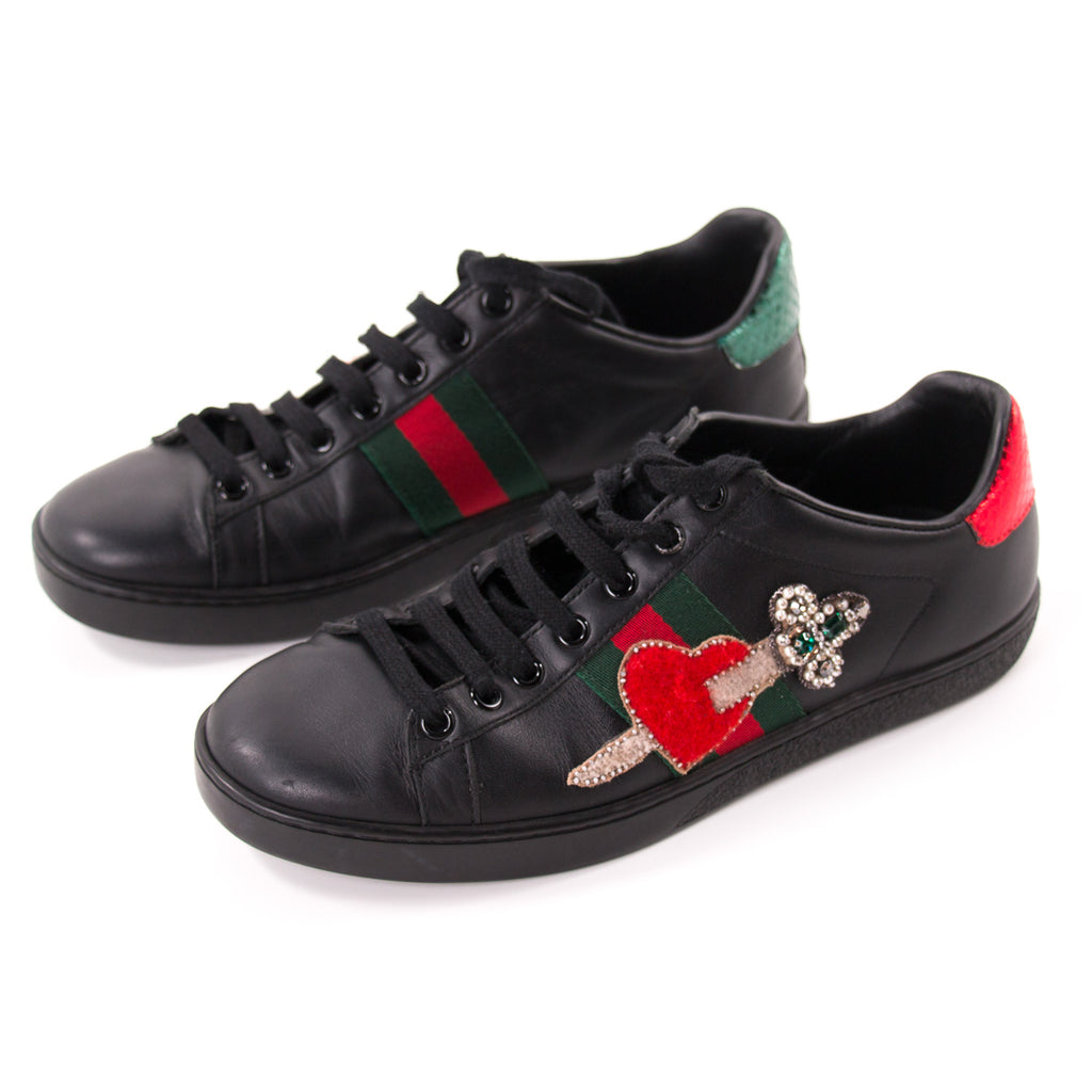 Gucci Ace Leather Embroidered Sneaker Shoes Gucci - Shop authentic new pre-owned designer brands online at Re-Vogue