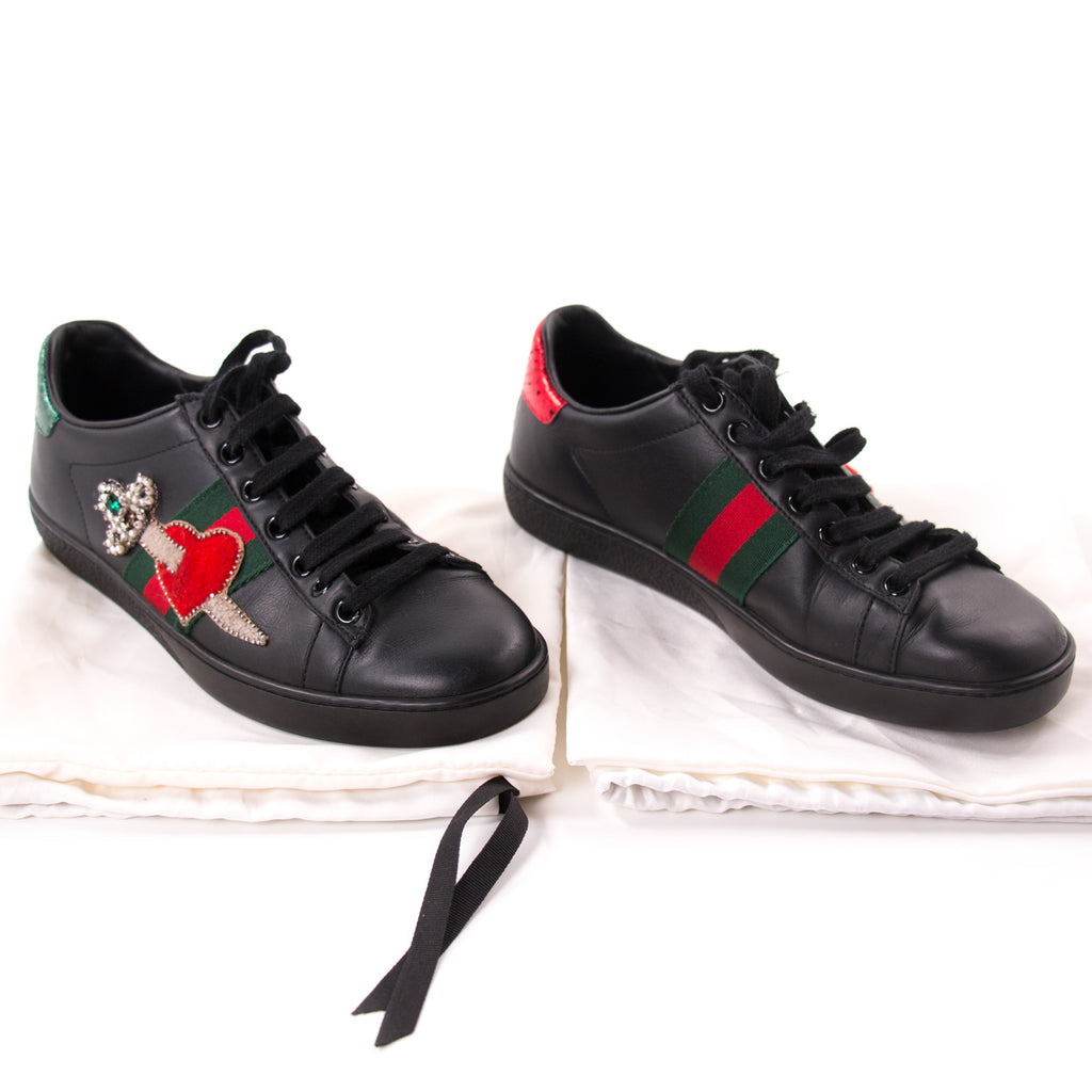 Gucci Ace Leather Embroidered Sneaker Shoes Gucci - Shop authentic new pre-owned designer brands online at Re-Vogue