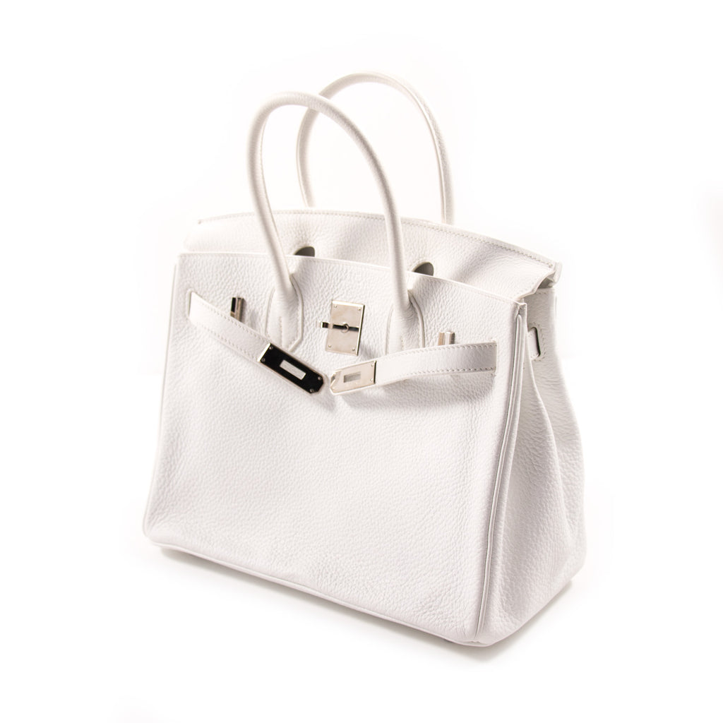 Hermès Birkin 30 White Clemence Leather Bags Hermès - Shop authentic new pre-owned designer brands online at Re-Vogue