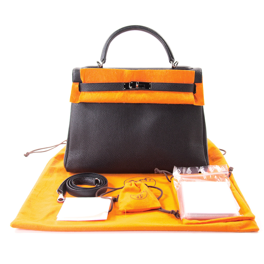 Hermès Kelly 32 Retourne Noir Togo Bags Hermès - Shop authentic new pre-owned designer brands online at Re-Vogue