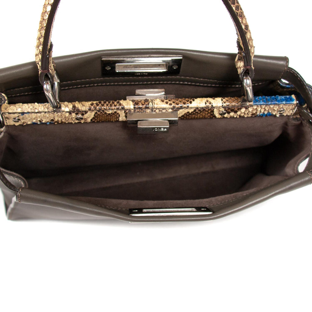 Fendi Python Trim Medium Peekaboo Bag