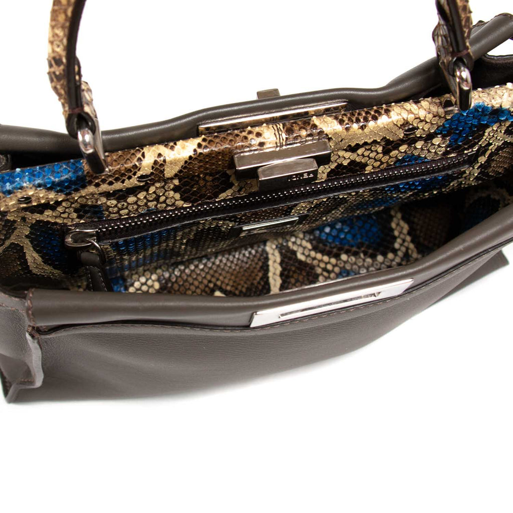 Fendi Python Trim Medium Peekaboo Bag