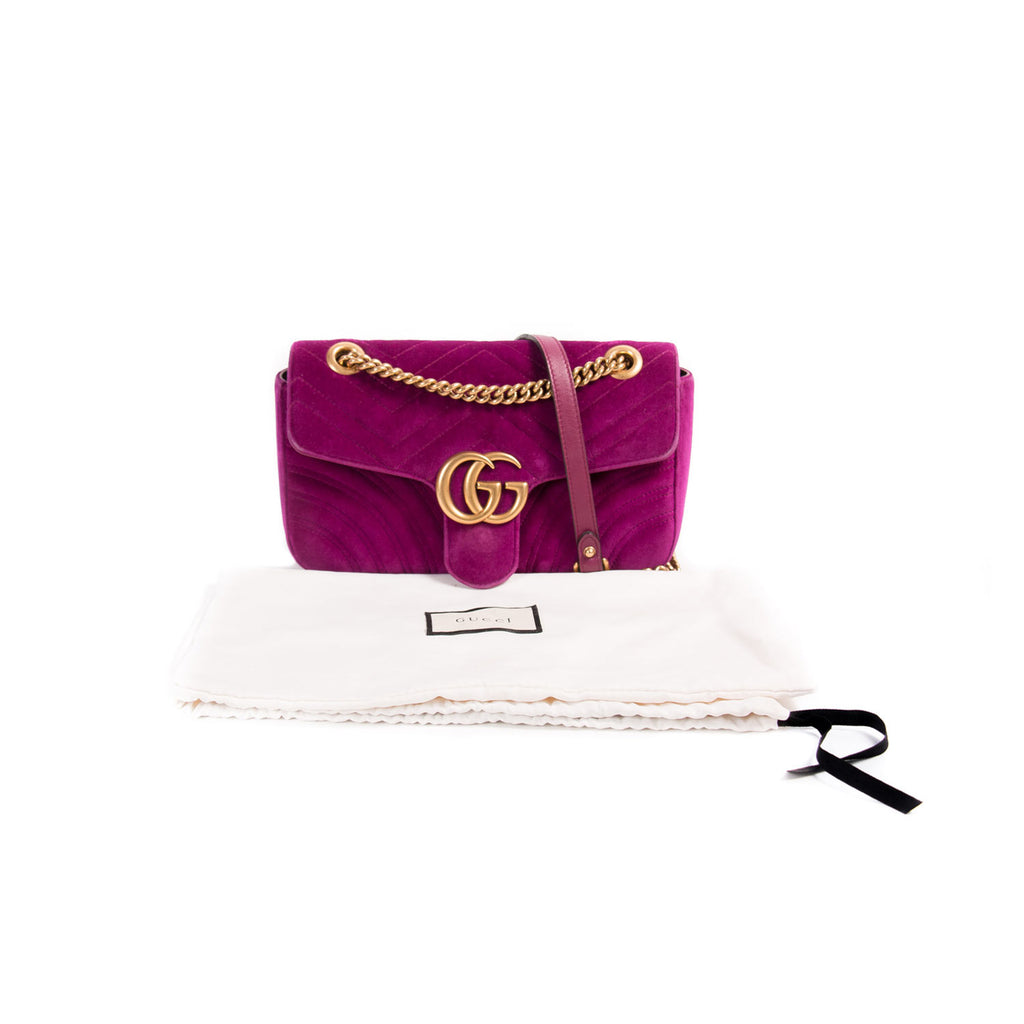 Gucci GG Marmont Small Velvet Metalassé Bag Bags Gucci - Shop authentic new pre-owned designer brands online at Re-Vogue