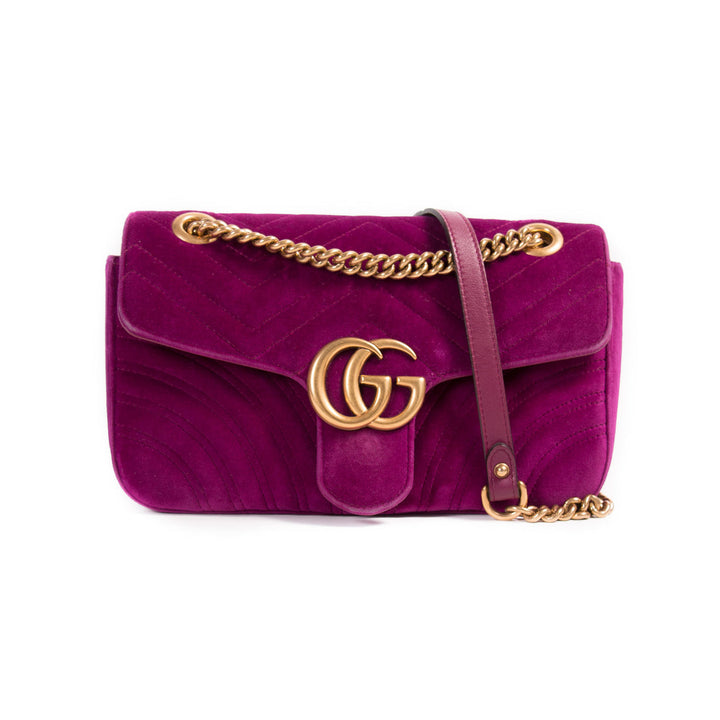 Gucci GG Marmont Small Velvet Metalassé Bag Bags Gucci - Shop authentic new pre-owned designer brands online at Re-Vogue