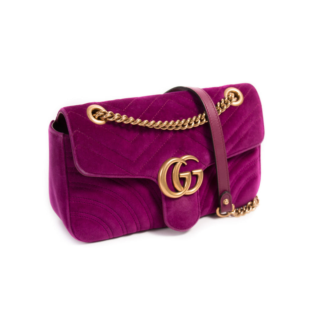 Gucci GG Marmont Small Velvet Metalassé Bag Bags Gucci - Shop authentic new pre-owned designer brands online at Re-Vogue