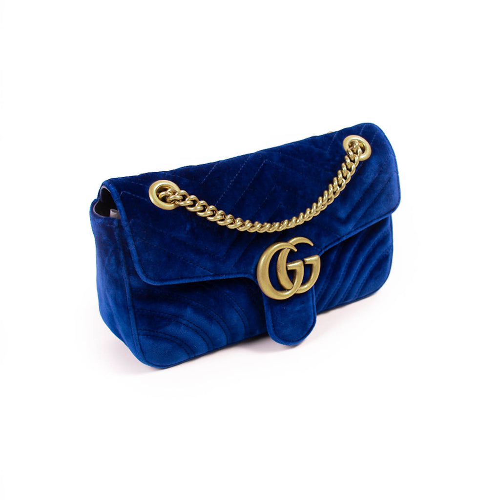 Gucci GG Marmont Small Velvet Metalassé Bag Bags Gucci - Shop authentic new pre-owned designer brands online at Re-Vogue