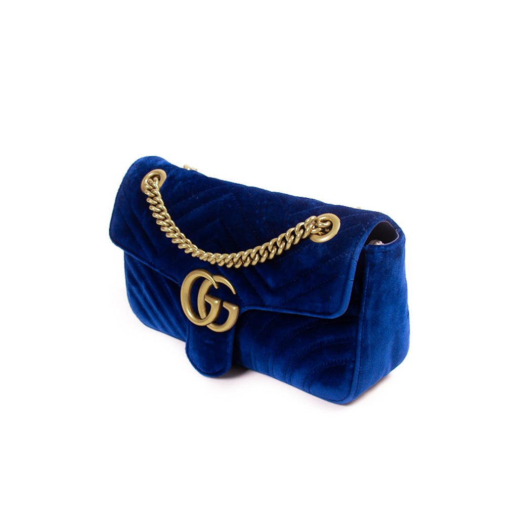 Gucci GG Marmont Small Velvet Metalassé Bag Bags Gucci - Shop authentic new pre-owned designer brands online at Re-Vogue