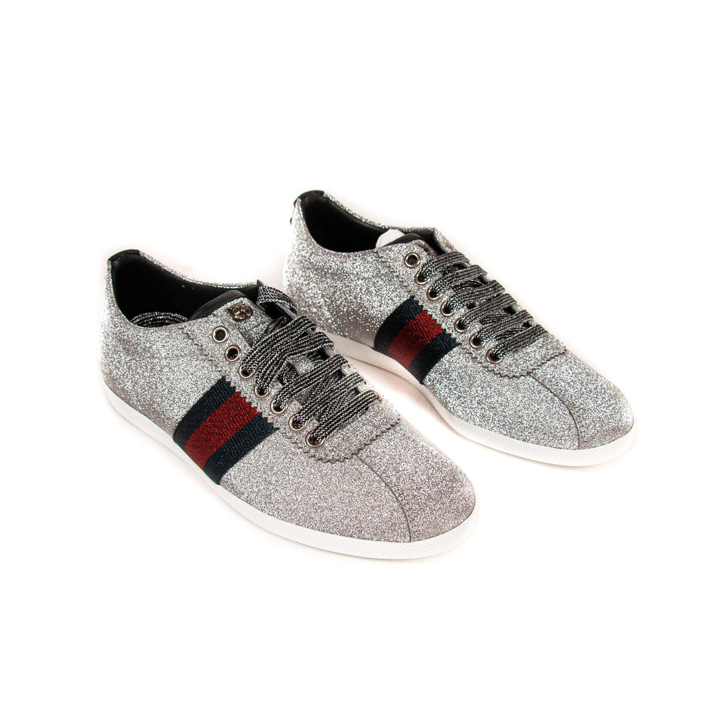 Gucci Glitter Web Sneaker With Studs Shoes Gucci - Shop authentic new pre-owned designer brands online at Re-Vogue