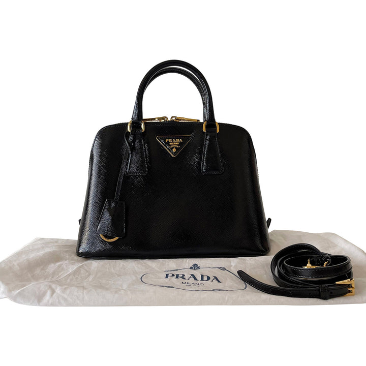 Small Prada Saffiano Vernice Promenade Bag - revogue