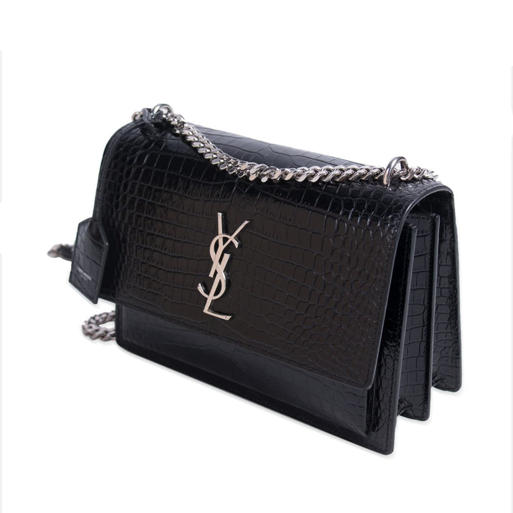 Saint Laurent Sunset Medium Crocodile Embossed Leather Bags Yves Saint Laurent - Shop authentic new pre-owned designer brands online at Re-Vogue