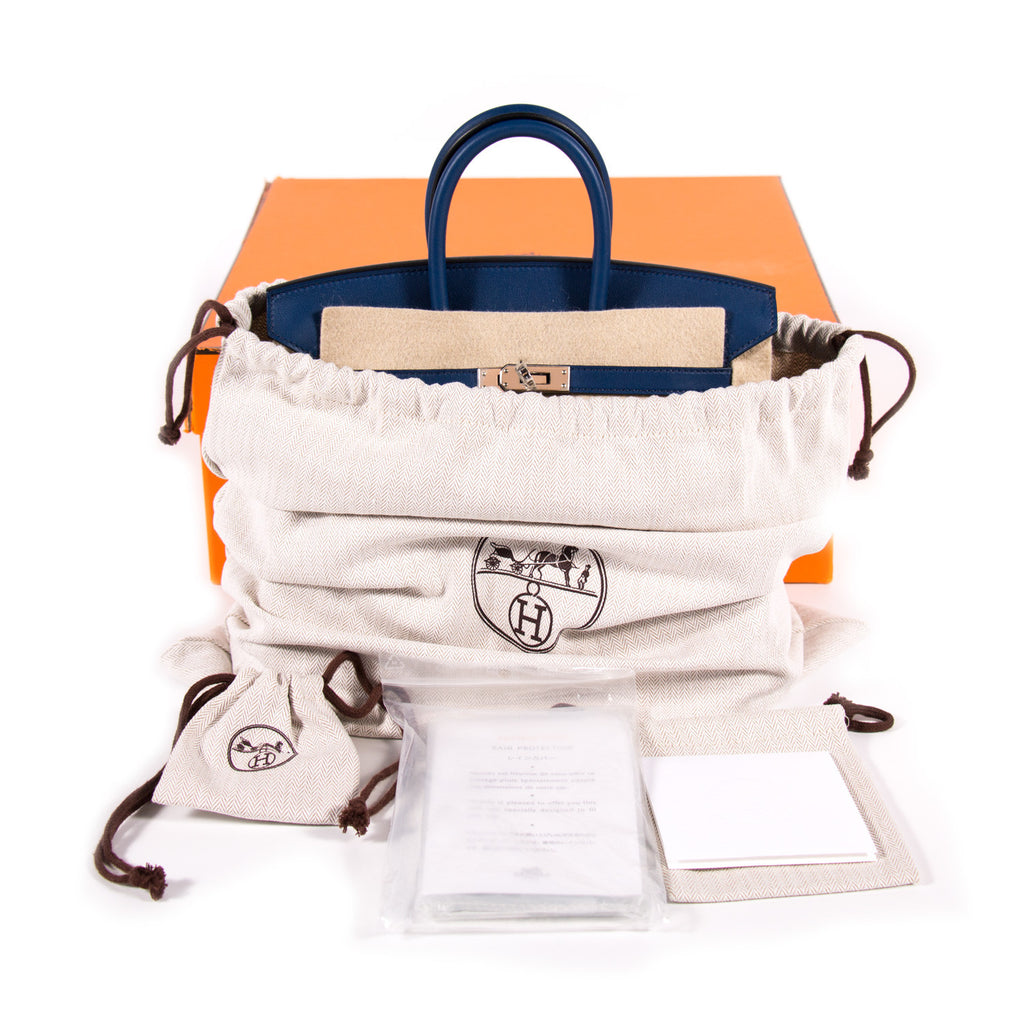 Hermes Birkin 25 Navy Blue Swift Bags Hermès - Shop authentic new pre-owned designer brands online at Re-Vogue