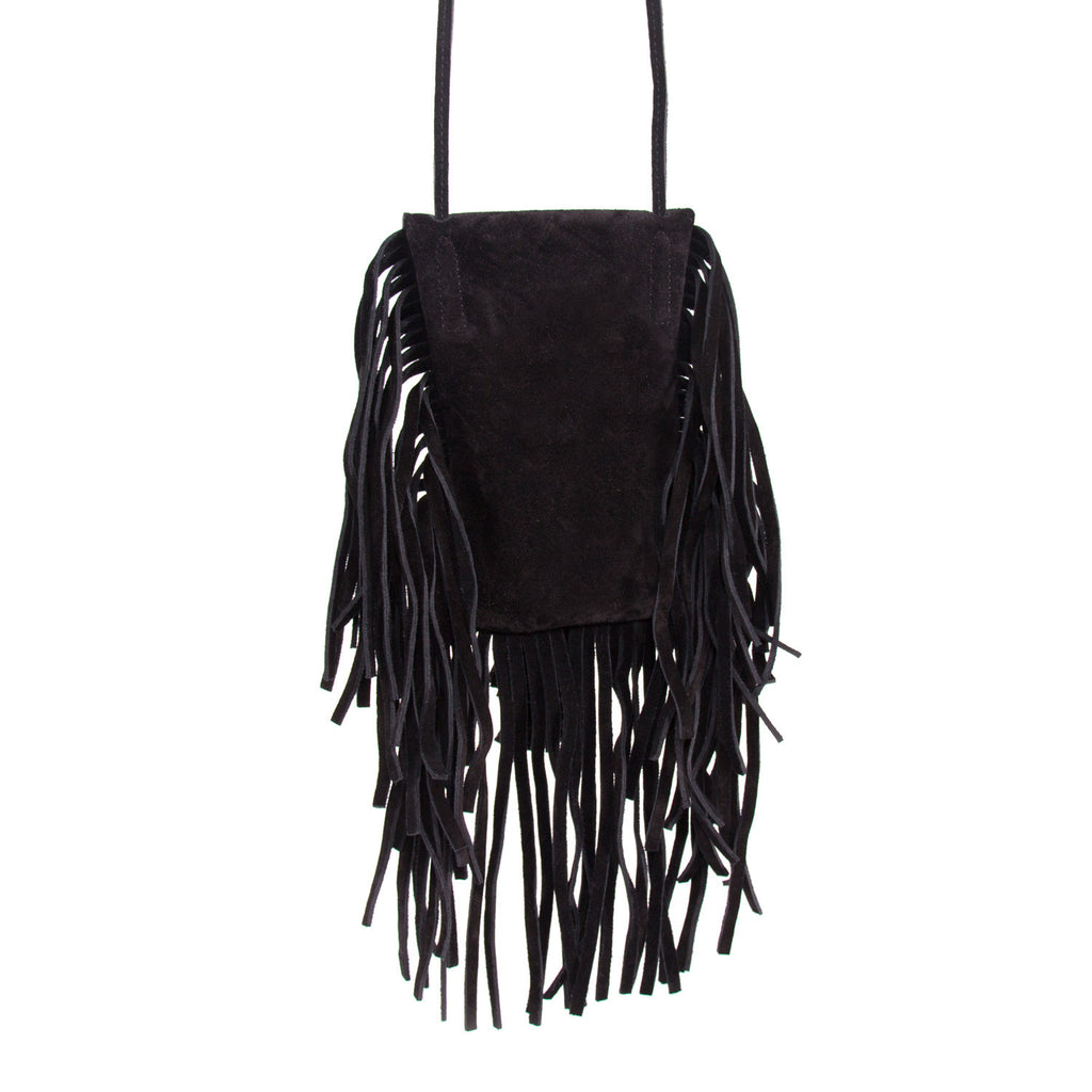 Saint Laurent Suede Fringe Pouch Bags Yves Saint Laurent - Shop authentic new pre-owned designer brands online at Re-Vogue