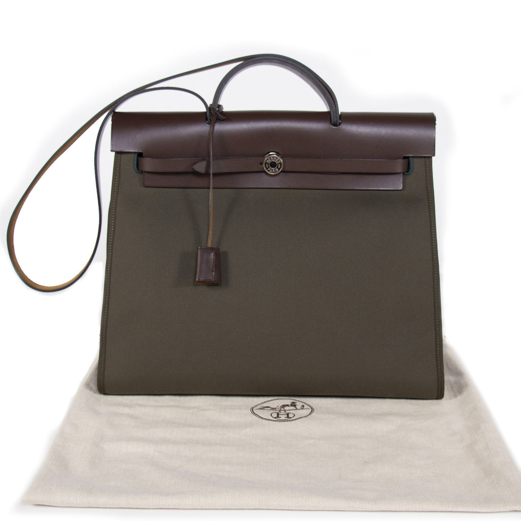 Hermes Herbag Zip 39 Vert Olive Bags Hermès - Shop authentic new pre-owned designer brands online at Re-Vogue