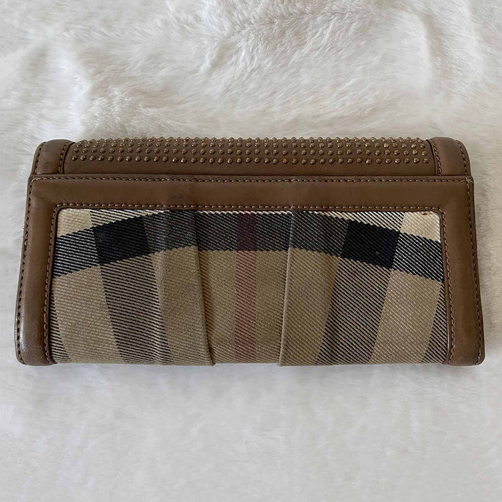 Burberry House Check Studded Wallet