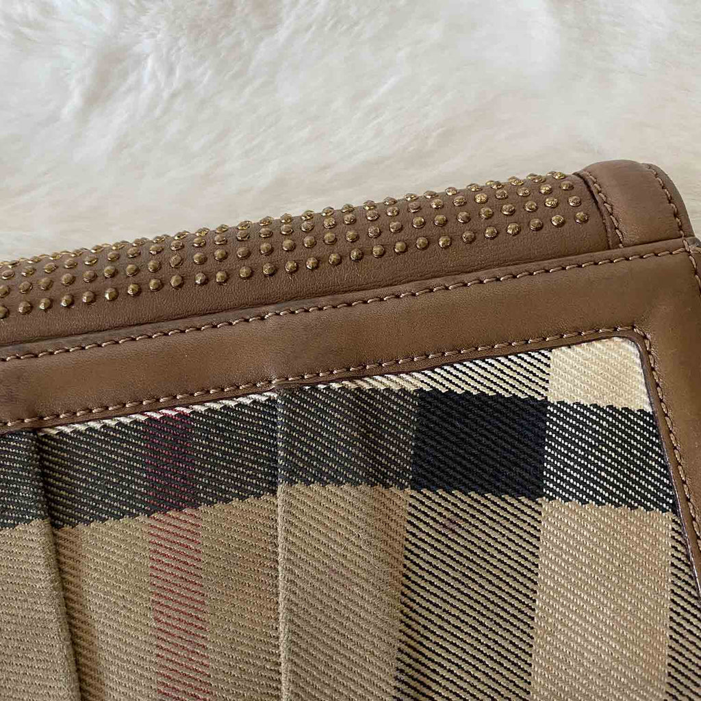 Burberry House Check Studded Wallet