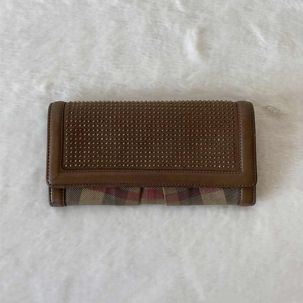 Burberry House Check Studded Wallet