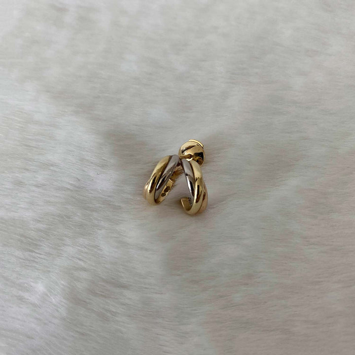 Cartier White Yellow Rose Gold Trinity Earrings