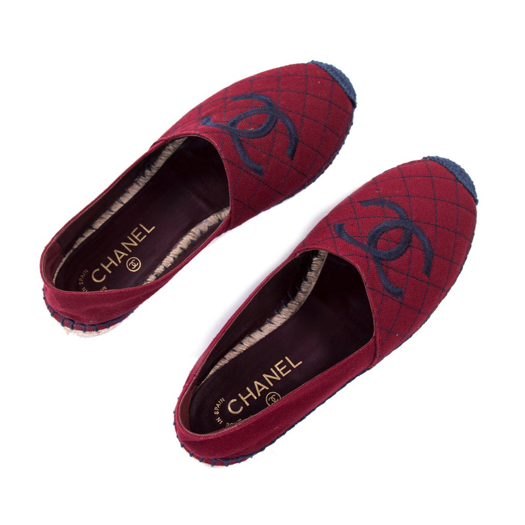 Chanel CC Canvas Espadrilles Flat Shoes Chanel - Shop authentic new pre-owned designer brands online at Re-Vogue