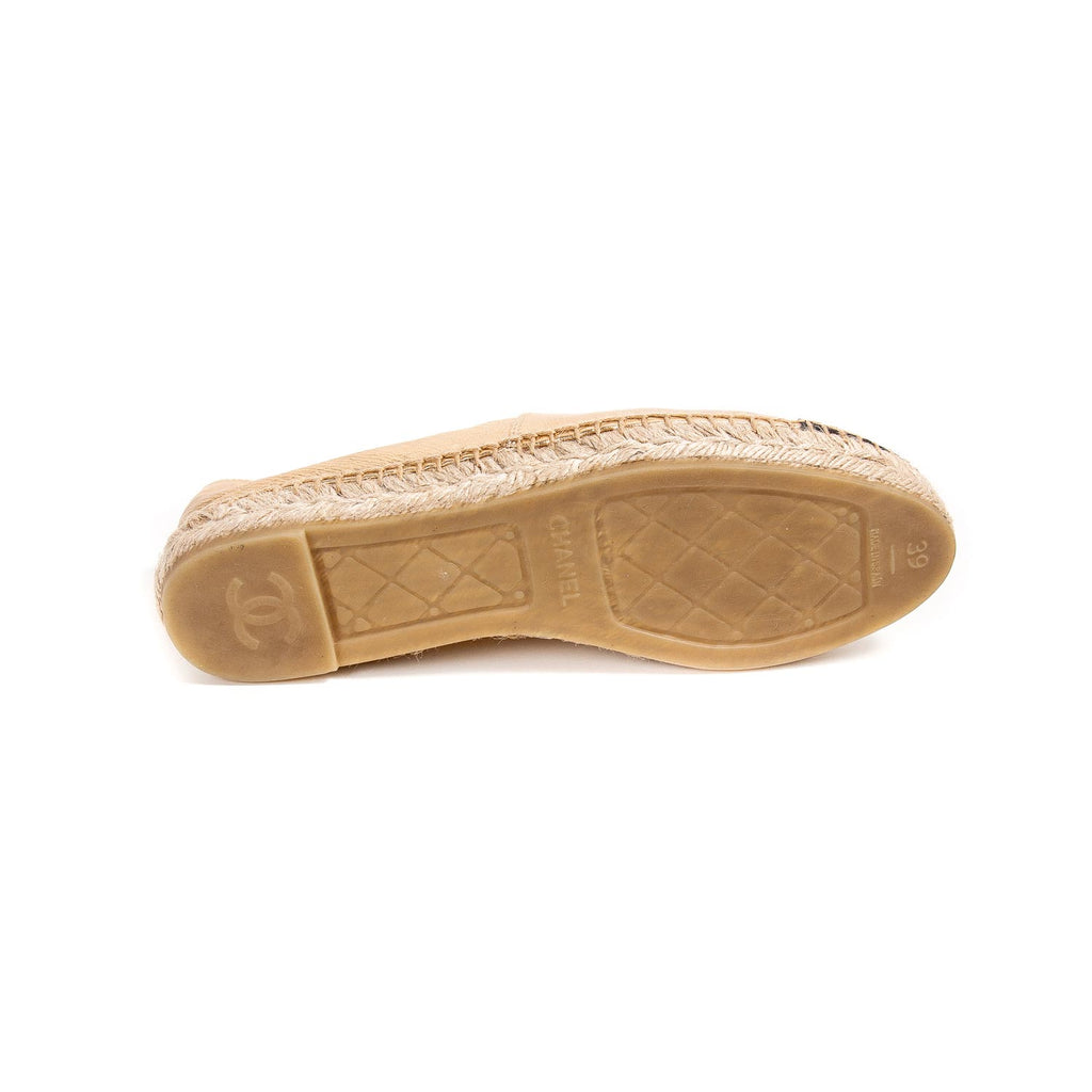 Chanel CC Leather Espadrilles Flat Shoes Chanel - Shop authentic new pre-owned designer brands online at Re-Vogue