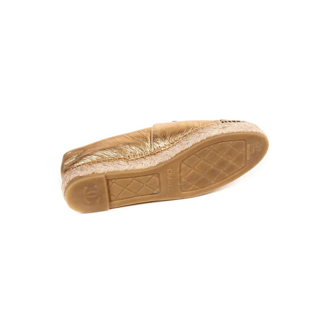 Chanel CC Leather Espadrilles Flat Shoes Chanel - Shop authentic new pre-owned designer brands online at Re-Vogue