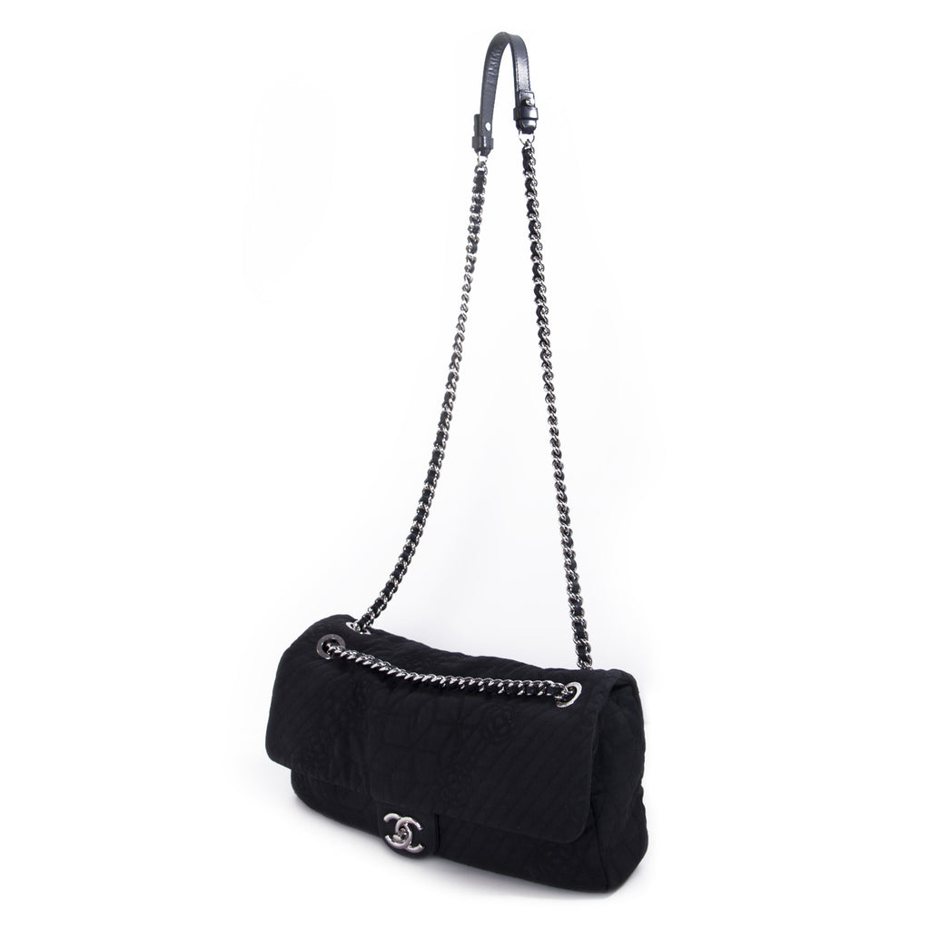 Chanel Stitched Camelia Jersey Flap Bag Bags Chanel - Shop authentic new pre-owned designer brands online at Re-Vogue