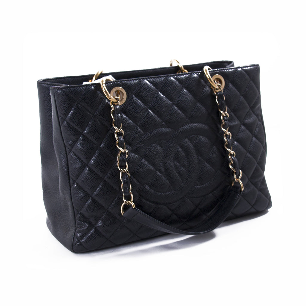 Chanel Black Caviar Leather Grand Shopping Tote Bags Chanel - Shop authentic new pre-owned designer brands online at Re-Vogue