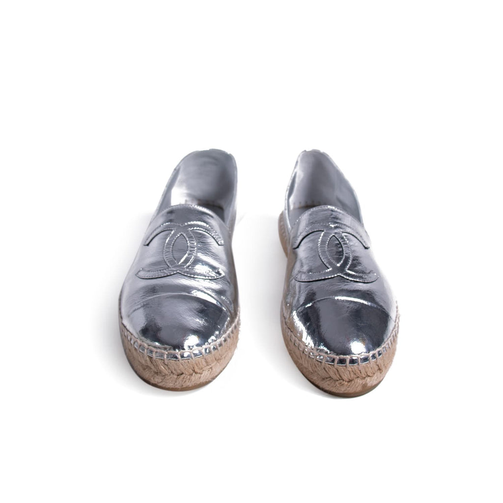 Chanel Metallic Leather CC Espadrilles Shoes Chanel - Shop authentic new pre-owned designer brands online at Re-Vogue