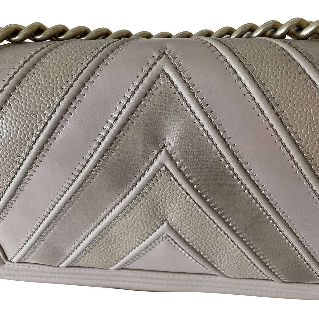 Chanel Medium Chevron Leather Boy Bag