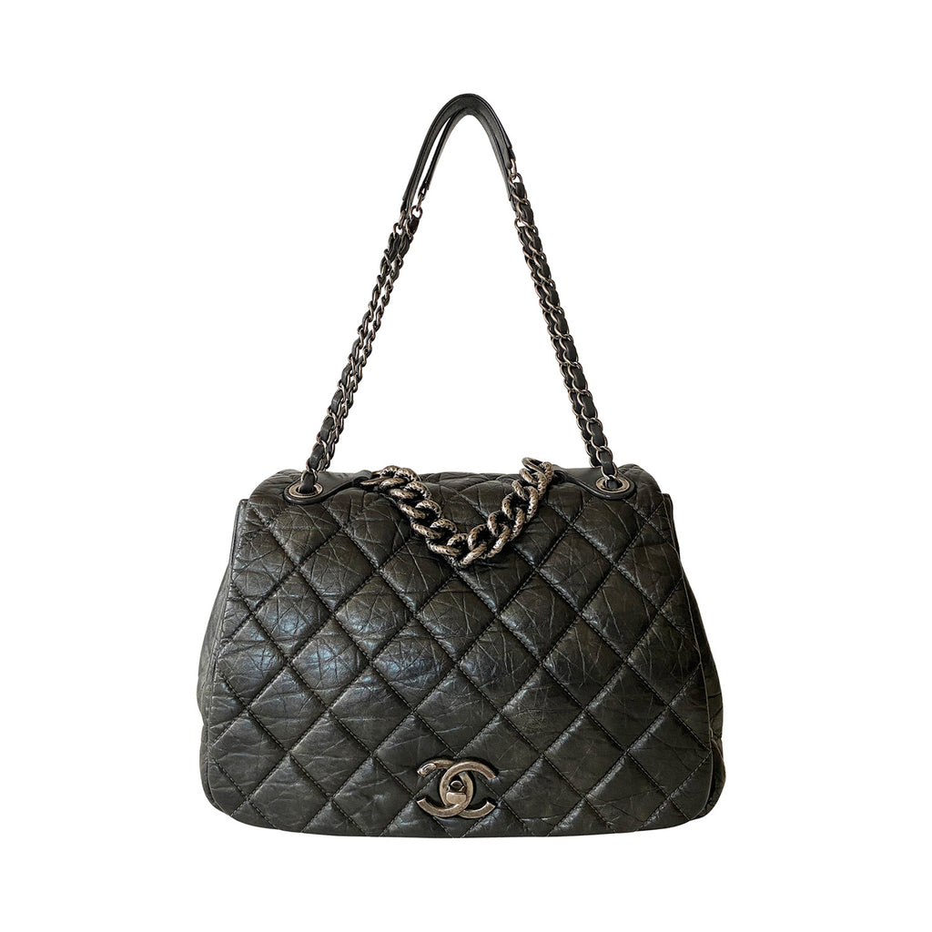 Chanel Crumpled Quilted CC Flap Bag