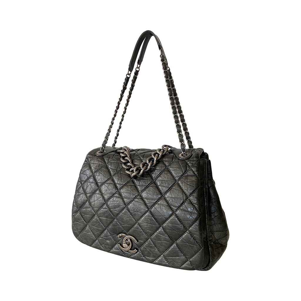 Chanel Crumpled Quilted CC Flap Bag