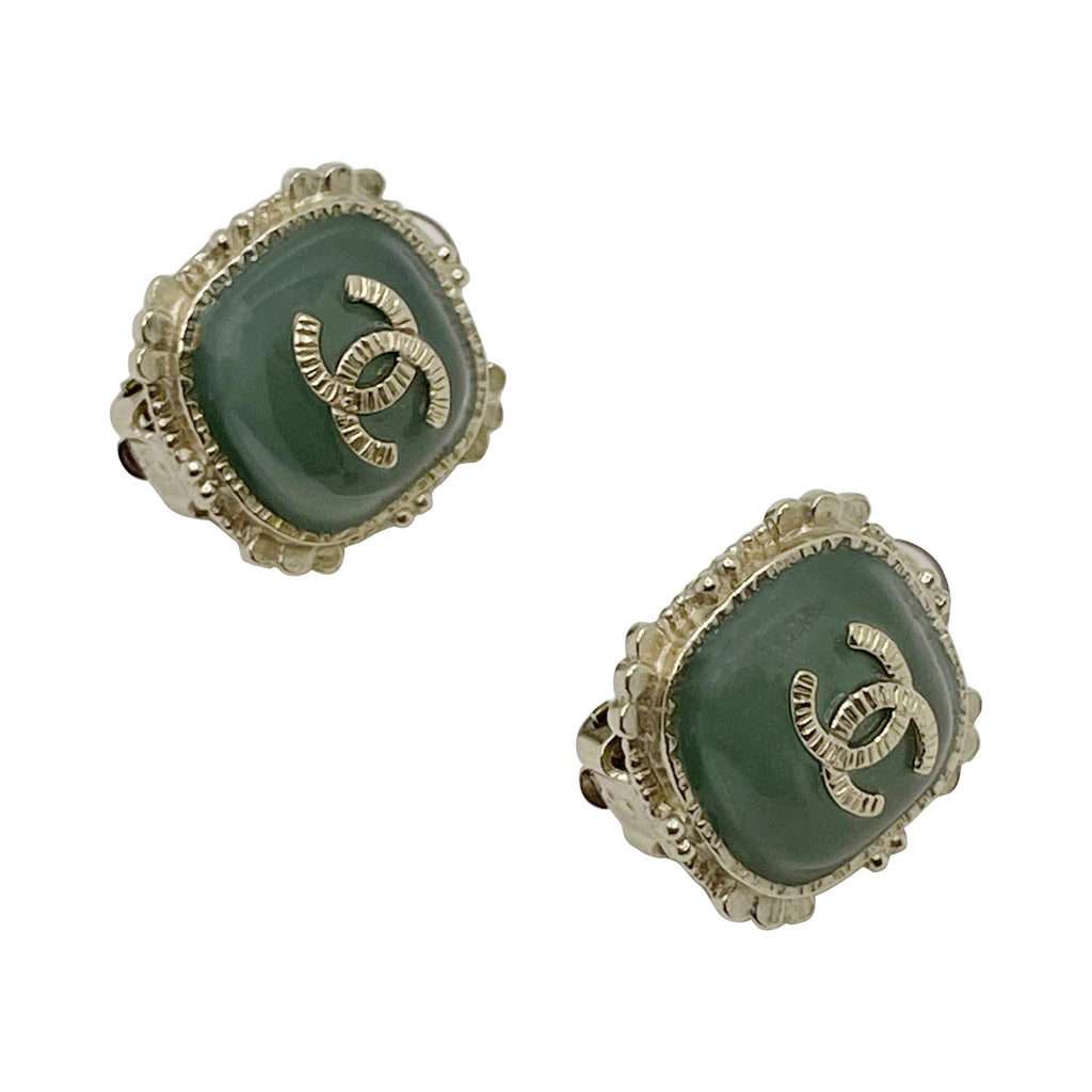 Chanel CC Logo Stud Earrings