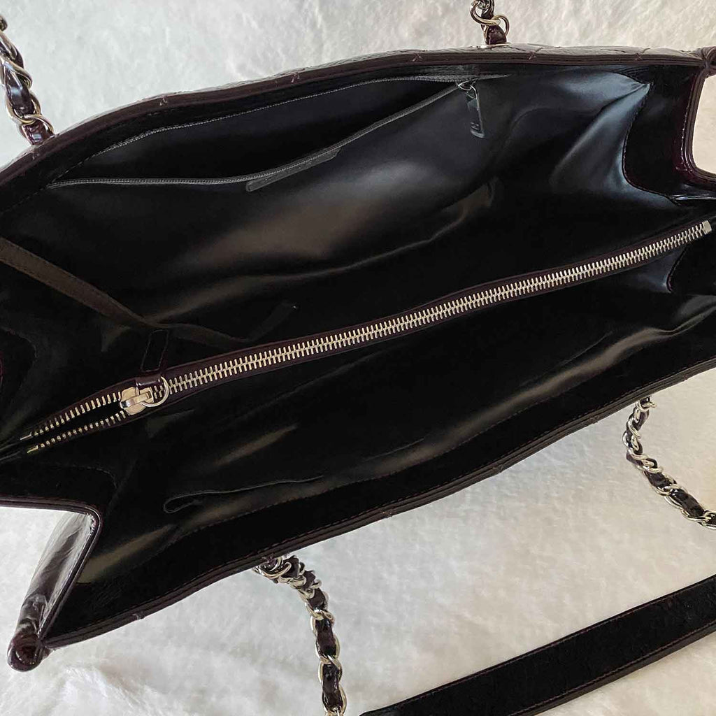 Chanel Patent Leather Grand Shopping Tote Zip