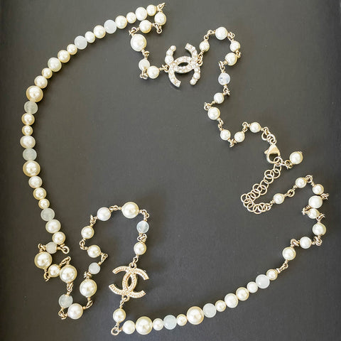 Chanel Pearl CC Logo Brooch