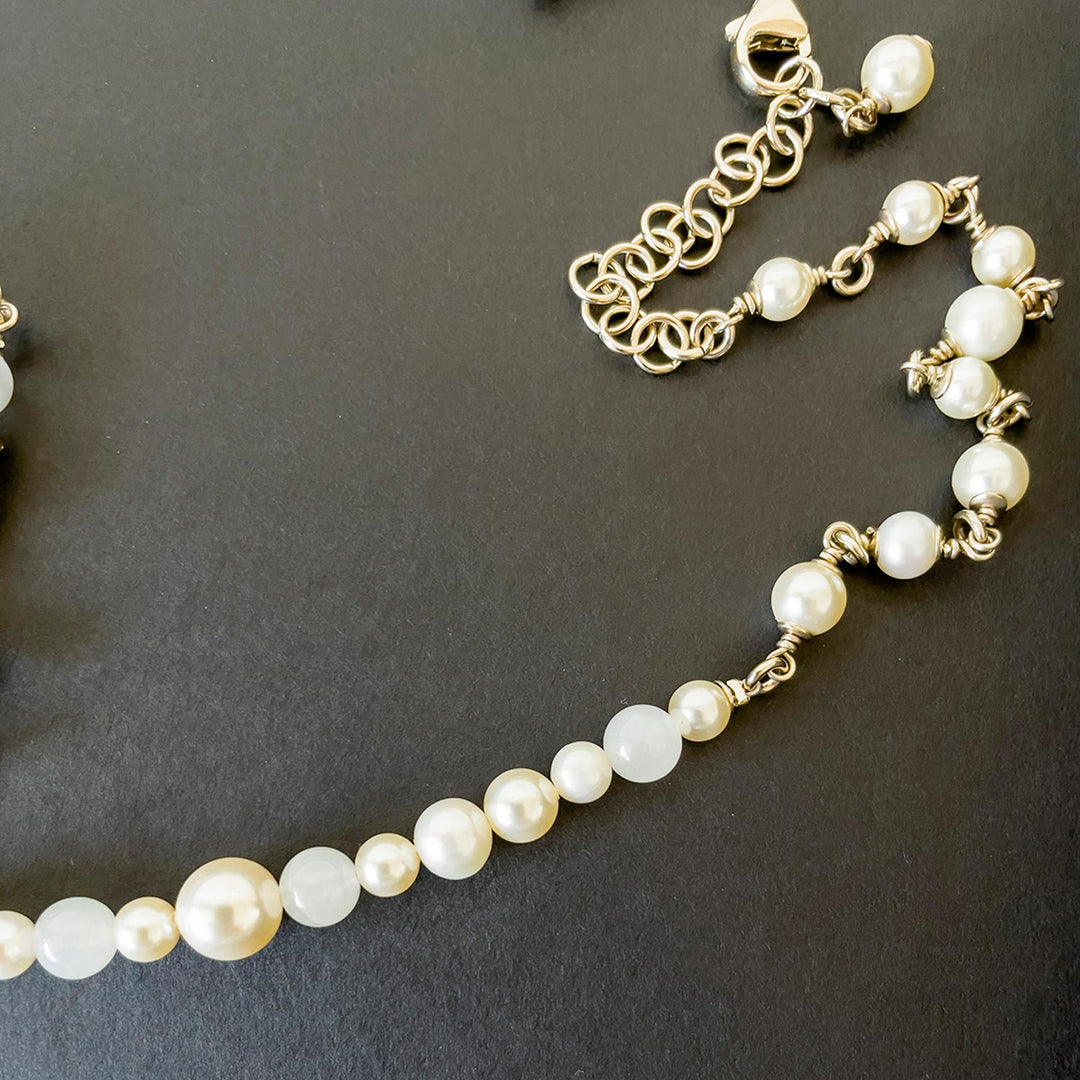 Chanel White Pearl Long Necklace - revogue