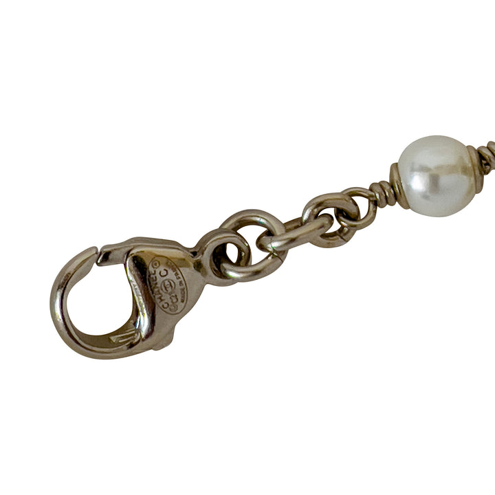 Chanel White Pearl Long Necklace - revogue