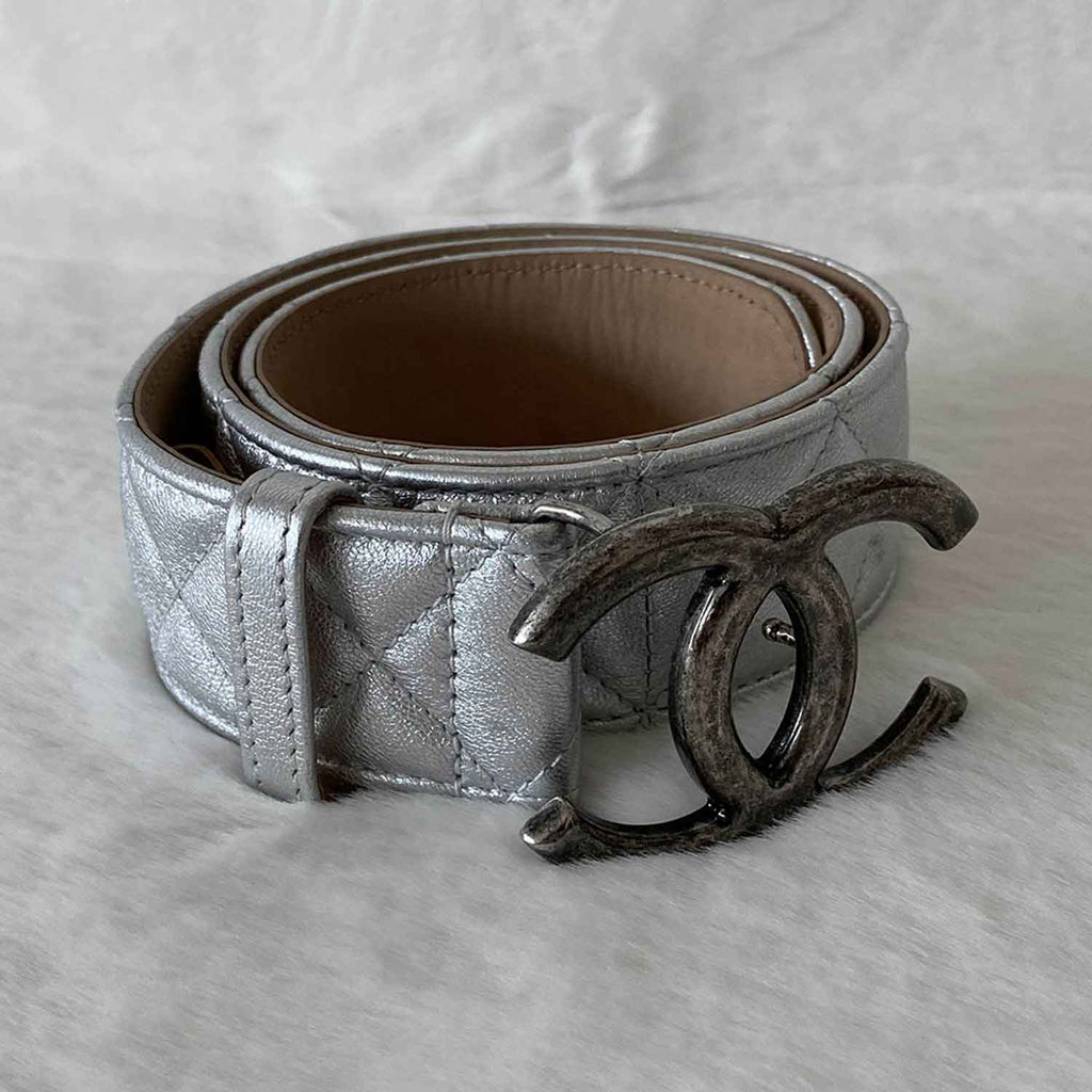 Chanel CC Logo Quilted Leather Belt