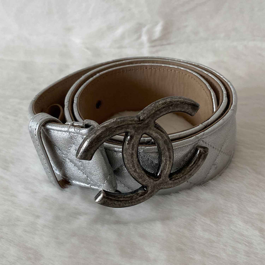 Chanel CC Logo Quilted Leather Belt