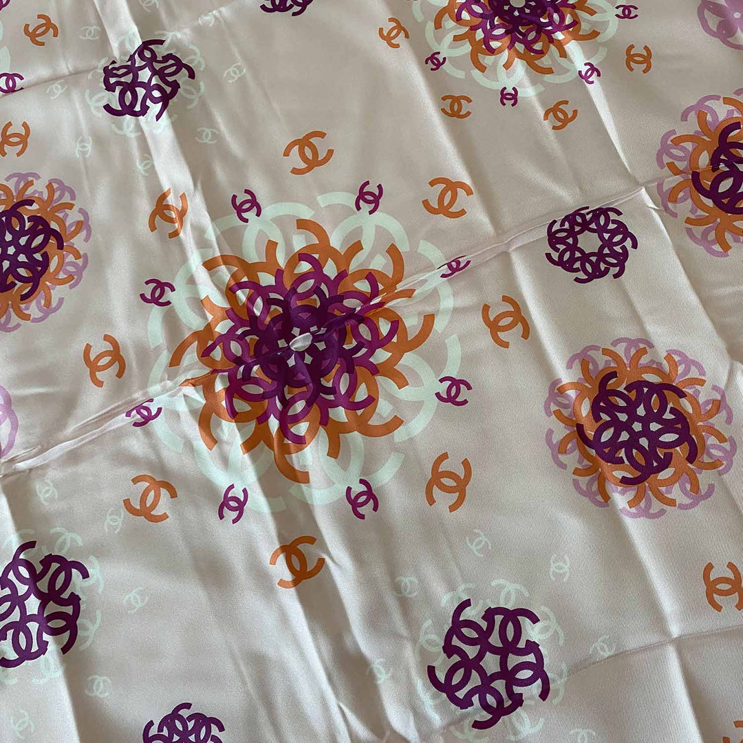 Chanel Interlocking CC Logo Silk Scarf - revogue