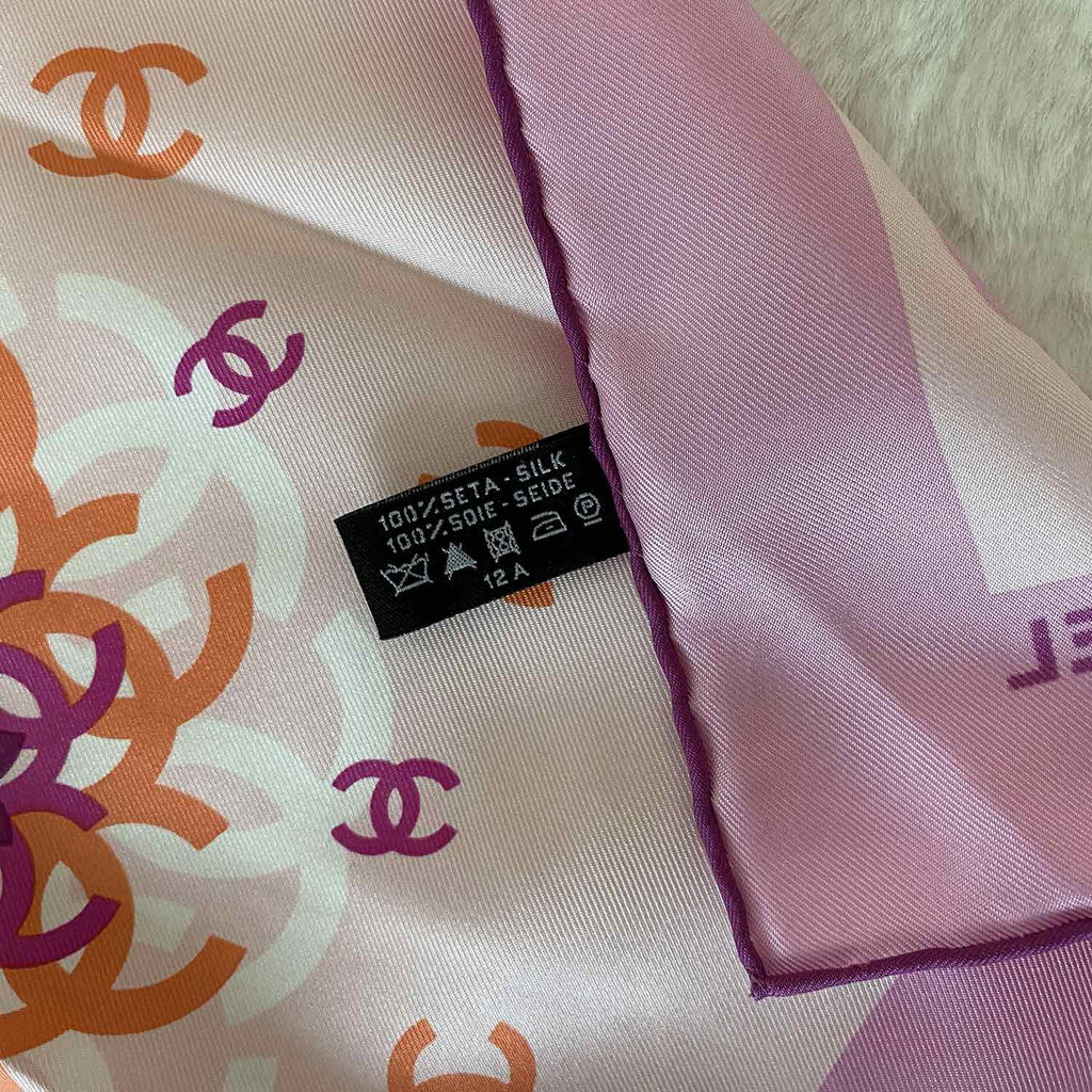 Chanel Interlocking CC Logo Silk Scarf