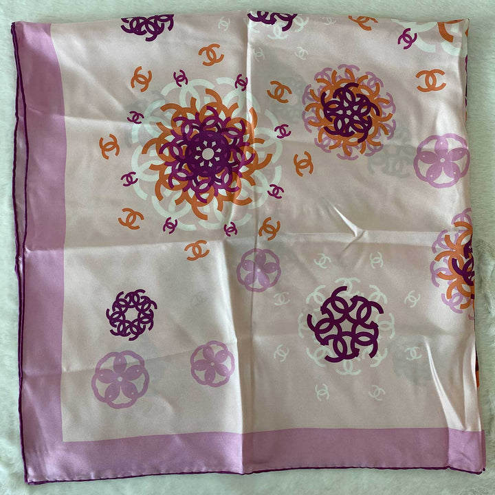 Chanel Interlocking CC Logo Silk Scarf - revogue