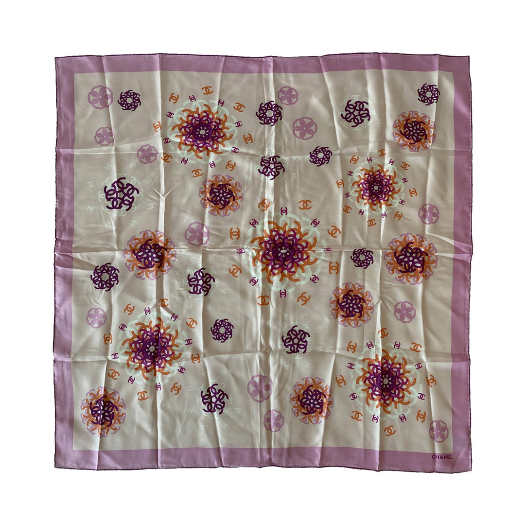 Chanel Interlocking CC Logo Silk Scarf - revogue