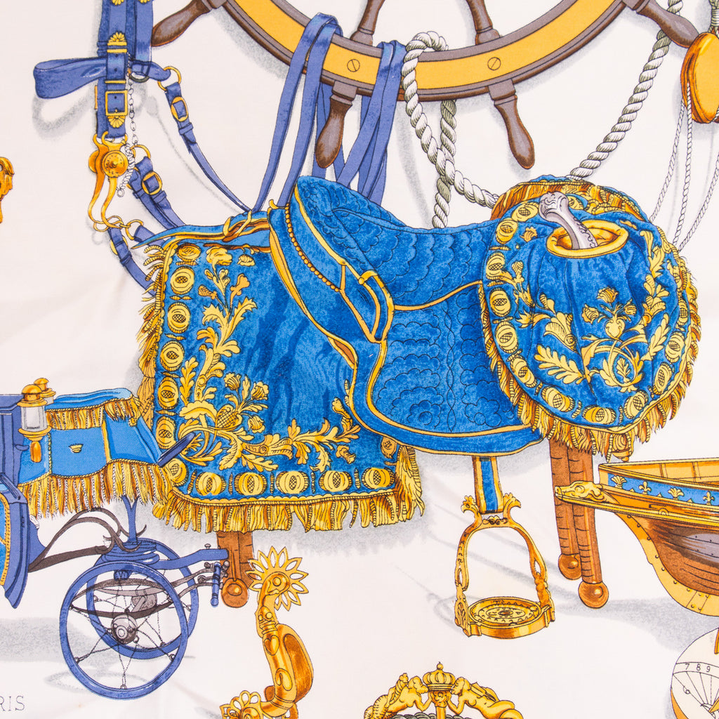 Hermes Marine Printed Silk Scarf - revogue