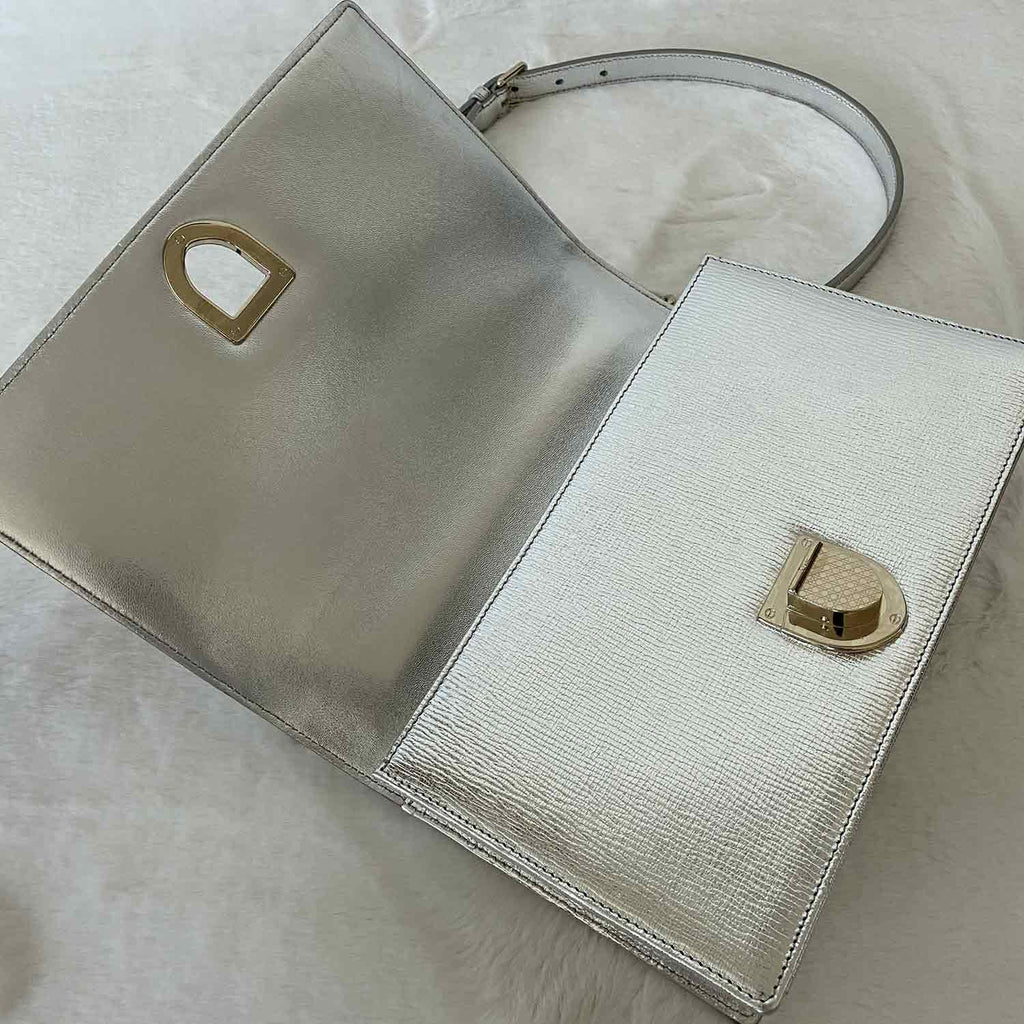 Christian Dior Metallic Diorama Medium Shoulder Bag