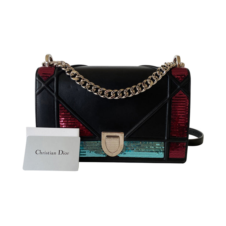 Christian Dior Sequin Diorama Medium Shoulder Bag - revogue